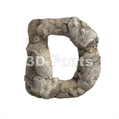 rock font D - Capital 3d character - 3D Fonts Collections | Top Quality Letters, Numbers and Symbols !