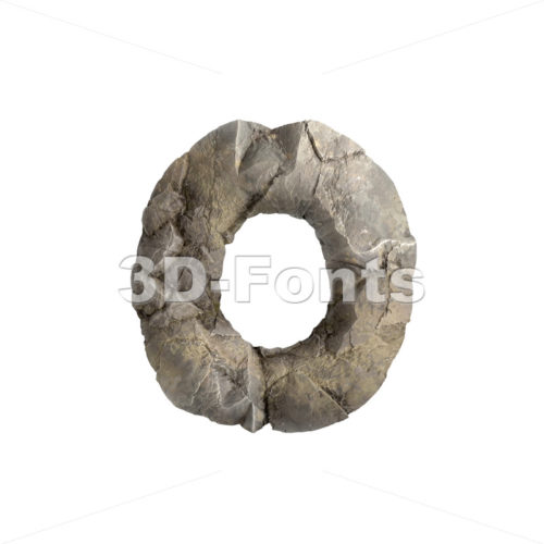 rock font O - Small 3d letter