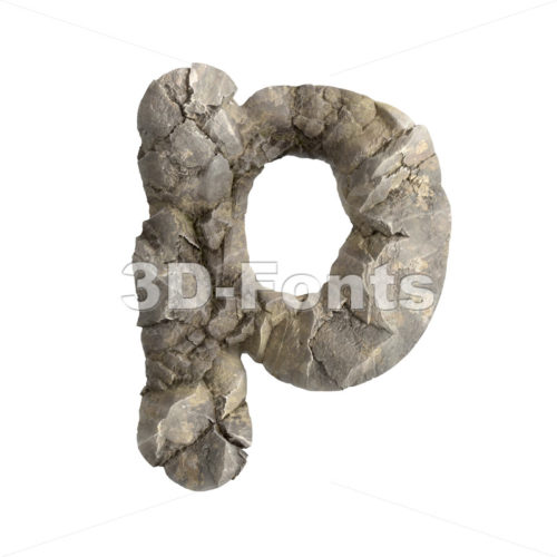 stone character P - Lowercase 3d font