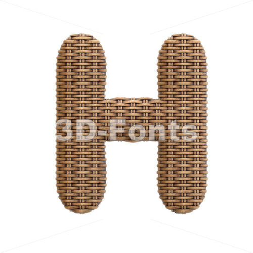 wicker 3d letter H - Upper-case 3d character - 3d-fonts