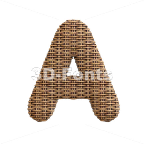 wicker letter A - Capital 3d character - 3d-fonts