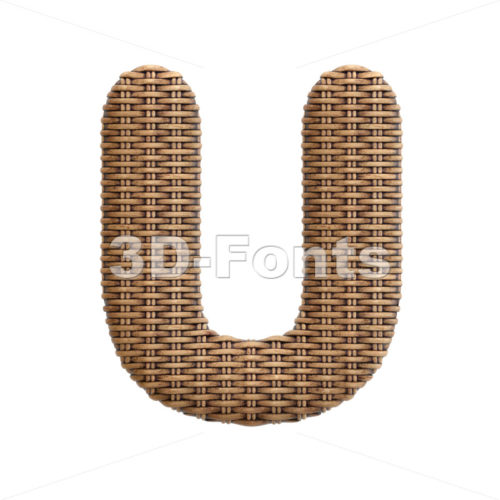 wicker letter U - Capital 3d font - 3d-fonts