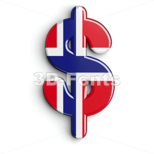 Norway dollar currency sign - 3d money symbol