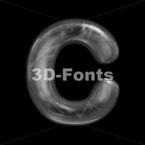 3d ice font C - Capital 3d letter - 3D Fonts