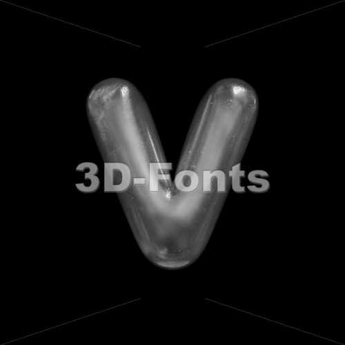 Lowercase ice font V - Small 3d letter