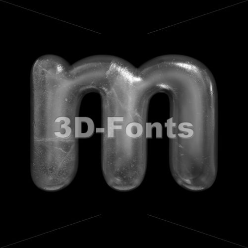 frost 3d font M - Lowercase 3d letter