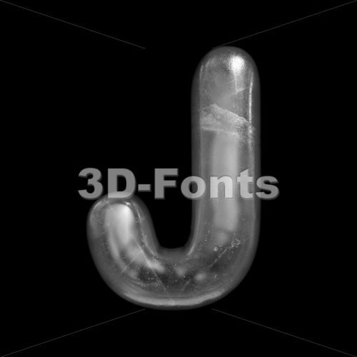 icy font J - Uppercase 3d character