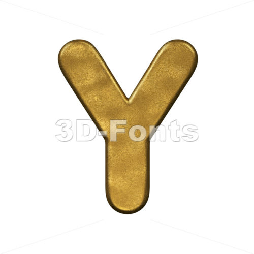 Upper-case golden font Y - Capital 3d character