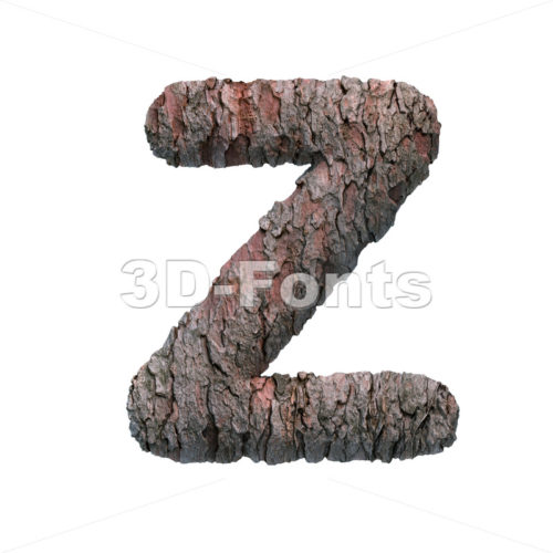 pine bark alphabet letter Z - Upper-case 3d font