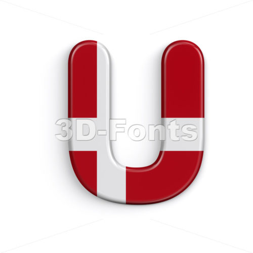 Denmark letter U - Capital 3d font