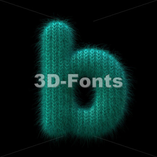 Wool knit alphabet character B - Lower-case 3d letter - 3D Fonts Collections | Top Quality Letters, Numbers and Symbols !