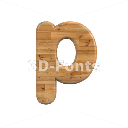 plank character P - Lowercase 3d font - 3D Fonts Collections | Top Quality Letters, Numbers and Symbols !