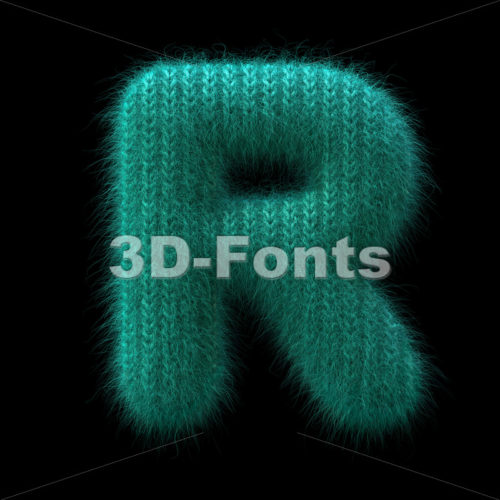 Wool knit letter R - Uppercase 3d font - 3D Fonts Collections | Top Quality Letters, Numbers and Symbols !