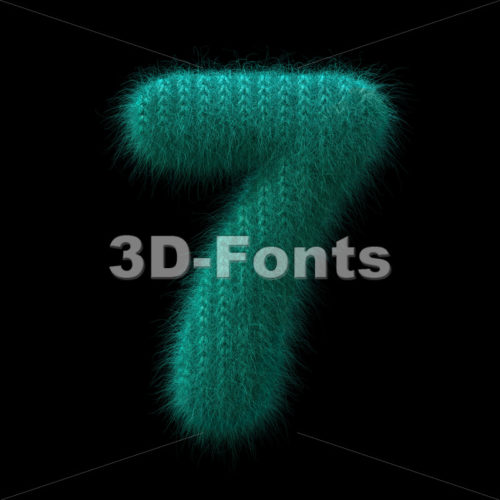wool digit 7 -  3d number - 3D Fonts Collections | Top Quality Letters, Numbers and Symbols !