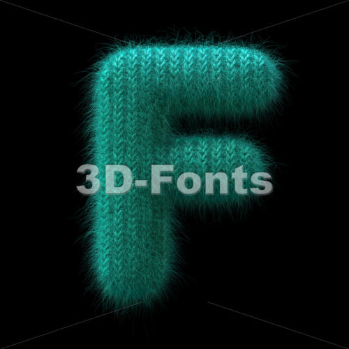 wool letter F - Upper-case 3d font - 3D Fonts Collections | Top Quality Letters, Numbers and Symbols !