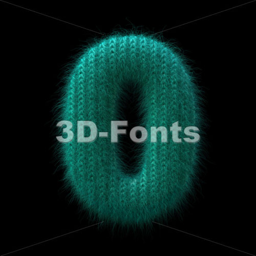 wool number 0 -  3d digit - 3D Fonts Collections | Top Quality Letters, Numbers and Symbols !