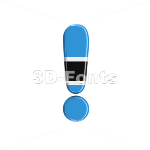 Botswana flag exclamation point - 3d  symbol - 3D Fonts Collections | Top Quality Letters, Numbers and Symbols !