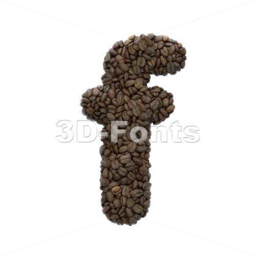 Coffee letter F - Small 3d font - 3D Fonts Collections | Top Quality Letters, Numbers and Symbols !