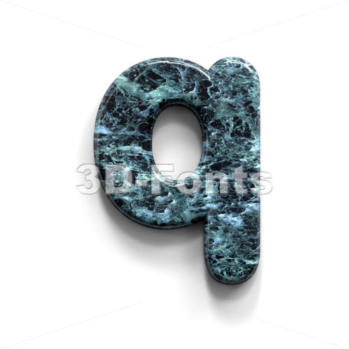 blue stone alphabet font Q - Lower-case 3d letter - 3D Fonts Collections | Top Quality Letters, Numbers and Symbols !