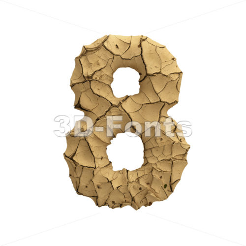 Soil clay number 8 -  3d digit - 3D Fonts Collections | Top Quality Letters, Numbers and Symbols !
