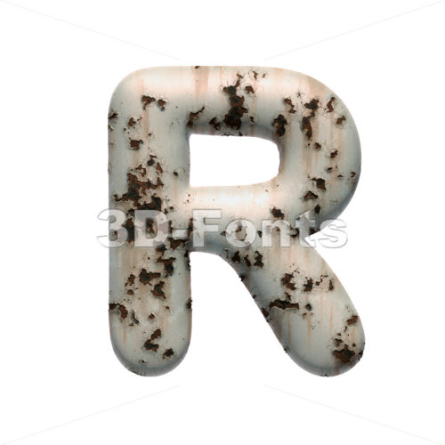 peeled paint letter R - Uppercase 3d font - 3D Fonts Collections | Top Quality Letters, Numbers and Symbols !