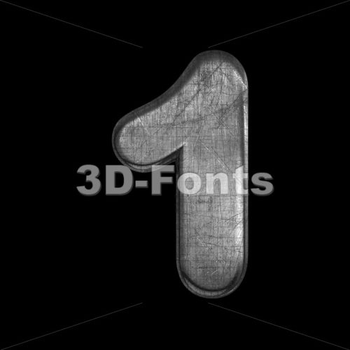 metal digit 1 -  3d number - 3D Fonts Collections | Top Quality Letters, Numbers and Symbols !