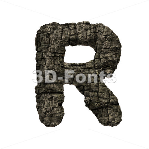 charred wood letter R - Uppercase 3d font - 3D Fonts Collections | Top Quality Letters, Numbers and Symbols !