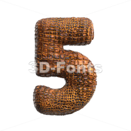 crocodile digit 5 -  3d number - 3D Fonts Collections | Top Quality Letters, Numbers and Symbols !