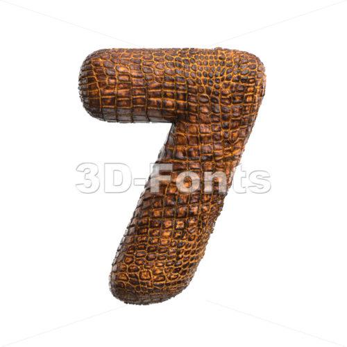 crocodile digit 7 -  3d number - 3D Fonts Collections | Top Quality Letters, Numbers and Symbols !