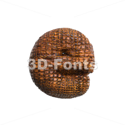 crocodile leather 3d character E - Lower-case 3d letter - 3D Fonts Collections | Top Quality Letters, Numbers and Symbols !