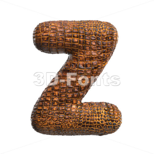 crocodile leather alphabet letter Z - Upper-case 3d font - 3D Fonts Collections | Top Quality Letters, Numbers and Symbols !
