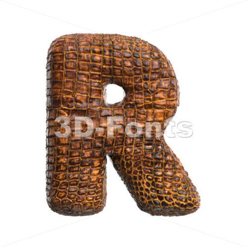 crocodile leather letter R - Uppercase 3d font - 3D Fonts Collections | Top Quality Letters, Numbers and Symbols !
