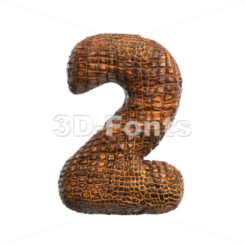 crocodile number 2 -  3d digit - 3D Fonts Collections | Top Quality Letters, Numbers and Symbols !