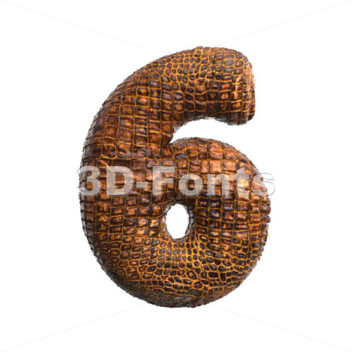 crocodile number 6 -  3d digit - 3D Fonts Collections | Top Quality Letters, Numbers and Symbols !