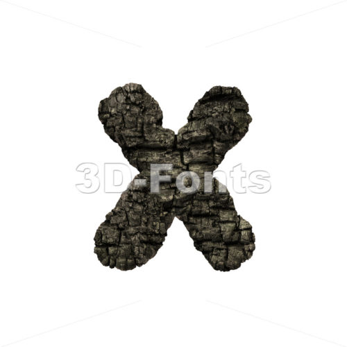 burnt wood 3d font X - Small 3d letter - 3D Fonts Collections | Top Quality Letters, Numbers and Symbols !