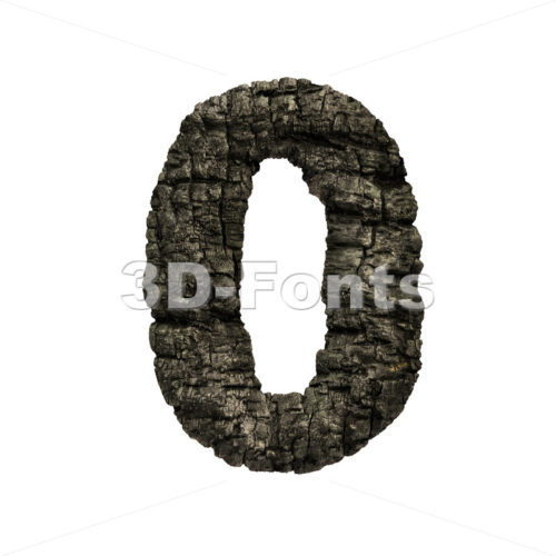 burnt wood number 0 -  3d digit - 3D Fonts Collections | Top Quality Letters, Numbers and Symbols !