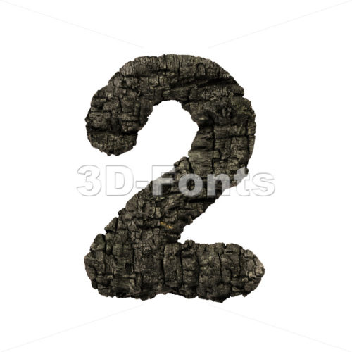 burnt wood number 2 -  3d digit - 3D Fonts Collections | Top Quality Letters, Numbers and Symbols !