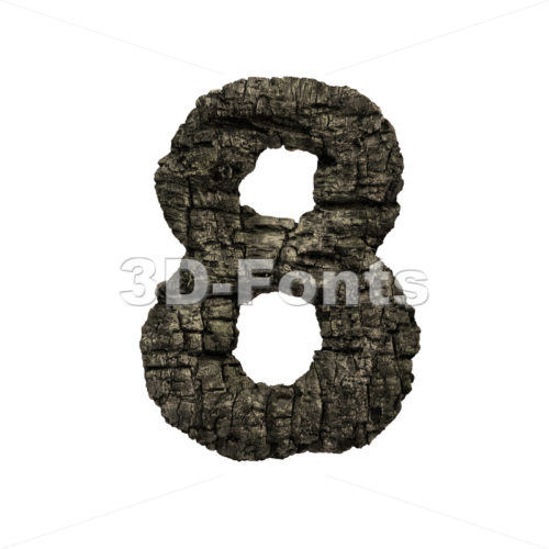 burnt wood number 8 -  3d digit - 3D Fonts Collections | Top Quality Letters, Numbers and Symbols !