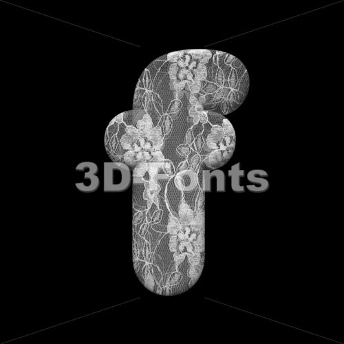 lace letter F - Small 3d font - 3D Fonts Collections | Top Quality Letters, Numbers and Symbols !