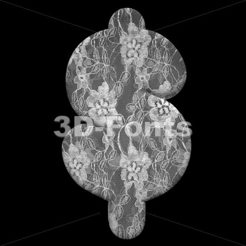 lace dollar currency sign - 3d Money symbol - 3D Fonts Collections | Top Quality Letters, Numbers and Symbols !