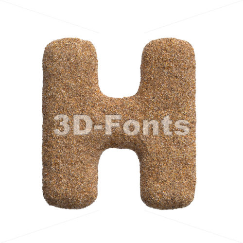 Sand 3d letter H - Upper-case 3d character - 3D Fonts Collections | Top Quality Letters, Numbers and Symbols !