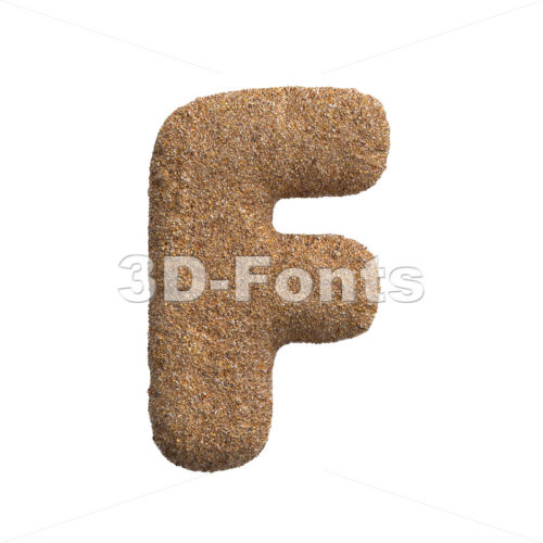 Sand letter F - Upper-case 3d font - 3D Fonts Collections | Top Quality Letters, Numbers and Symbols !