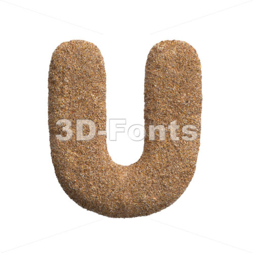 Sand letter U - Capital 3d font - 3D Fonts Collections | Top Quality Letters, Numbers and Symbols !
