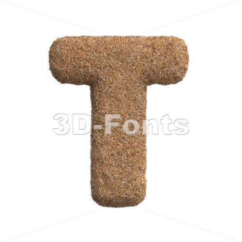 sandy character T - Uppercase 3d letter - 3D Fonts Collections | Top Quality Letters, Numbers and Symbols !