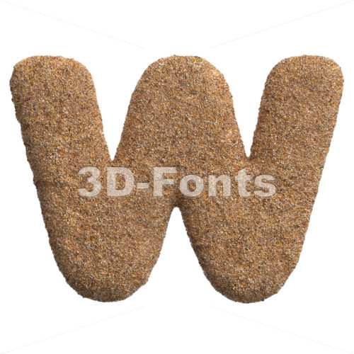 sandy font W - Capital 3d letter - 3D Fonts Collections | Top Quality Letters, Numbers and Symbols !
