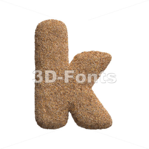 Lower-case sandy character K - Small 3d letter - 3D Fonts Collections | Top Quality Letters, Numbers and Symbols !