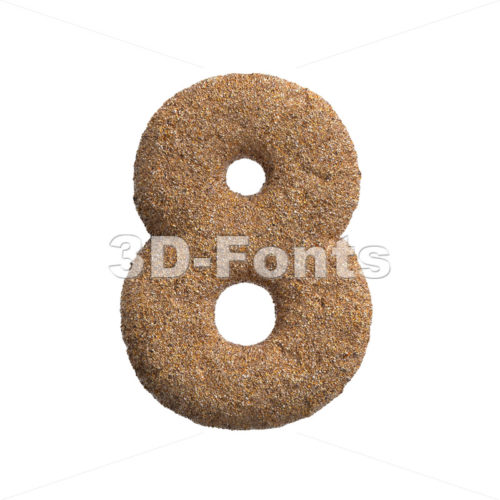 Sand number 8 -  3d digit - 3D Fonts Collections | Top Quality Letters, Numbers and Symbols !