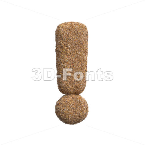 Sand exclamation point - 3d  symbol - 3D Fonts Collections | Top Quality Letters, Numbers and Symbols !