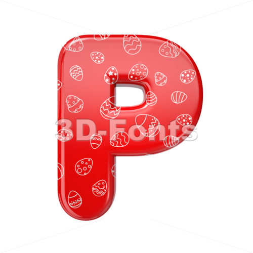 Upper-case Easter character P - Capital 3d font - 3D Fonts Collections | Top Quality Letters, Numbers and Symbols !