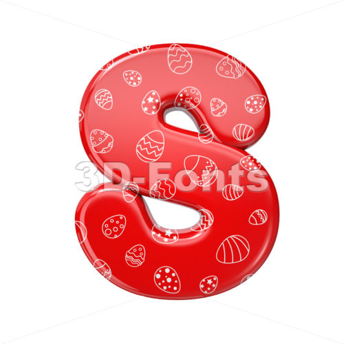 Easter egg font S - Uppercase 3d letter - 3D Fonts Collections | Top Quality Letters, Numbers and Symbols !